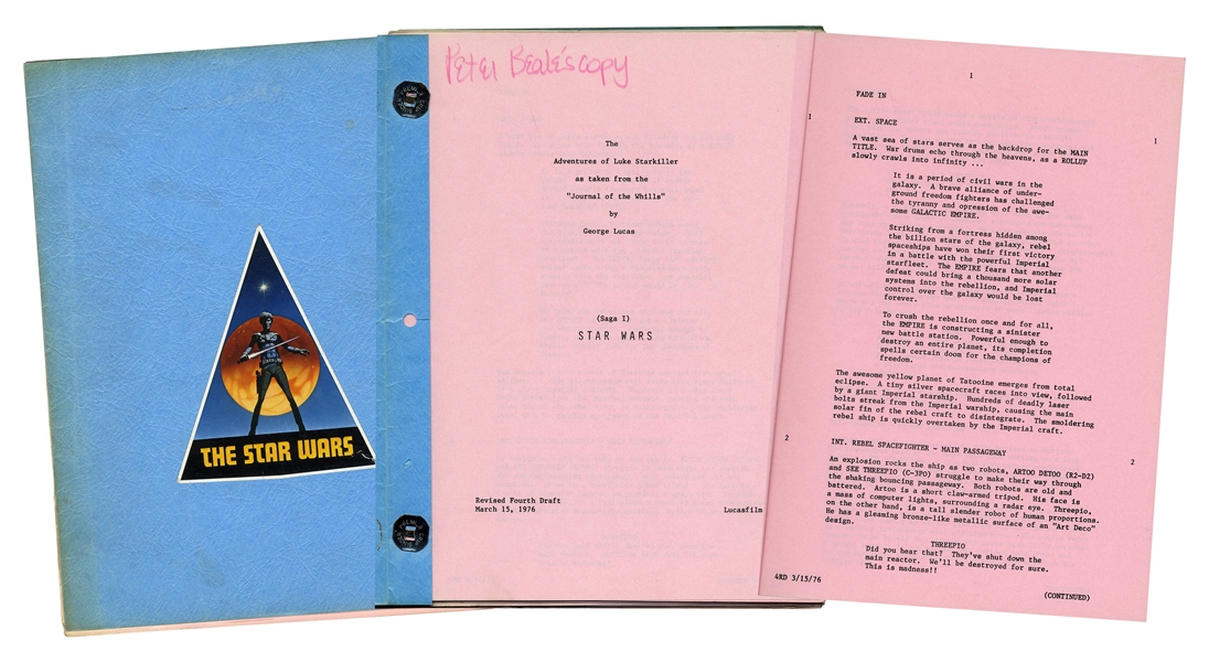 ''The Star Wars'' Script Used in Production on the Film From March 1976 -- With the Unequivocal Answer to Han Solo's ''Who Shot First'' Controversy